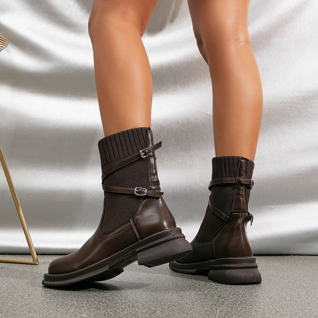 Bottines Sereny avec détails à lanières