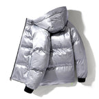 Steppjacke mit Kapuze in Vinyloptik für Männer - Lanuz