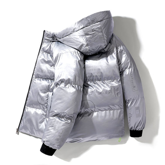 Veste à capuche matelassée effet vinyle pour homme - Lanuz