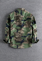 Herrenhemd im Camouflage-Look mit langen Ärmeln und Brusttasche – Orsen