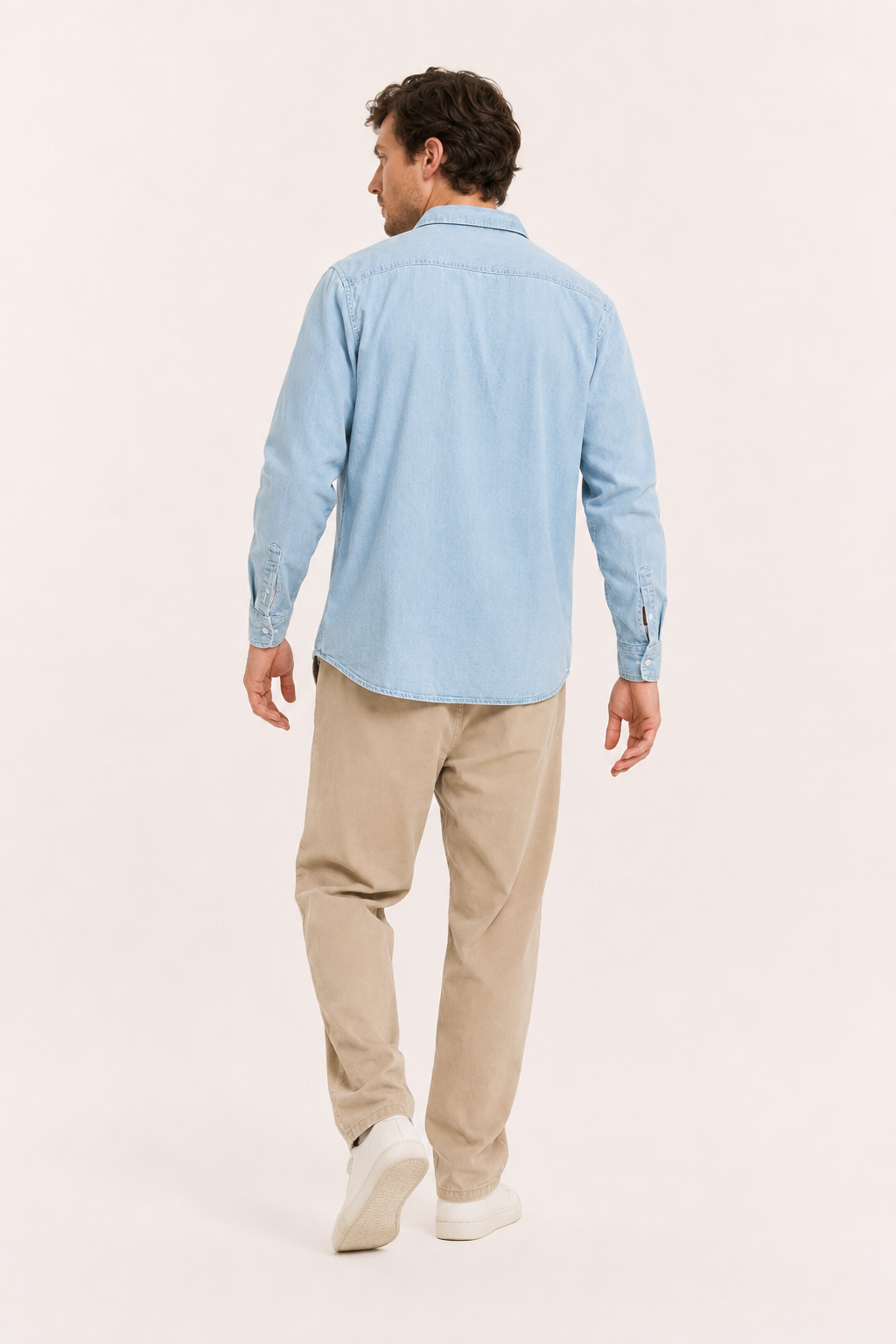 Herren-Jeanshemd mit langen Ärmeln und Tasche – Joren