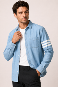 Langärmliges Herren-Jeanshemd mit Tasche – Lennart