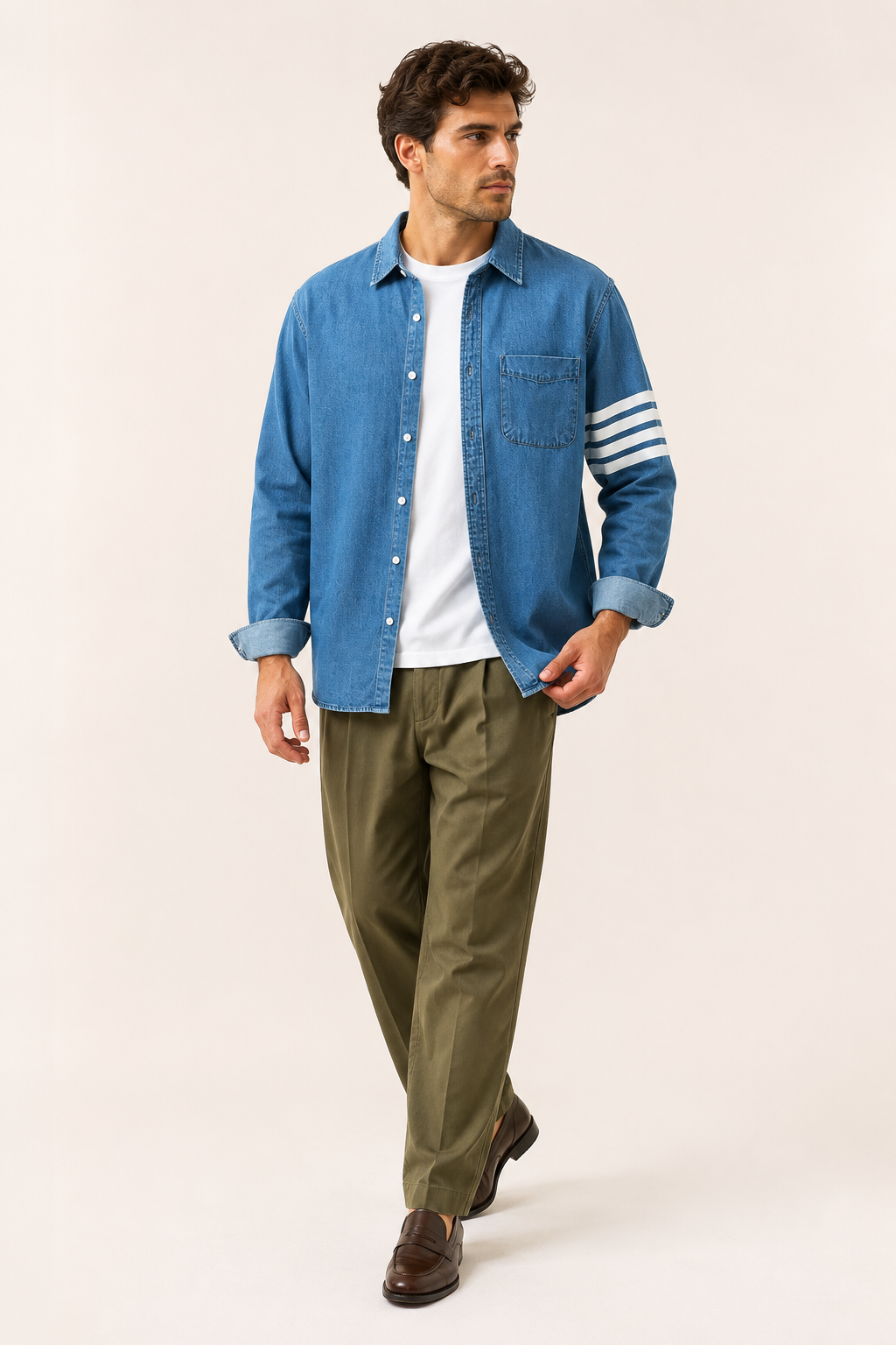 Langärmliges Herren-Jeanshemd mit Tasche – Lennart