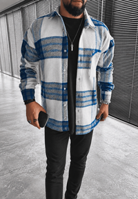 Chemise homme à grands carreaux, manches longues, poche poitrine - Tristán