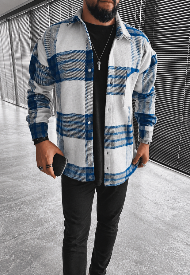Chemise homme à grands carreaux, manches longues, poche poitrine - Tristán