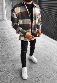 Chemise homme à grands carreaux, manches longues, poche poitrine - Tristán