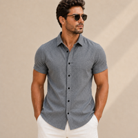 Chemise homme à manches courtes, unie, coupe slim - Bertram