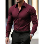 Herrenhemd mit langen Ärmeln, Slim Fit, klassischer Kragen – Heinrich