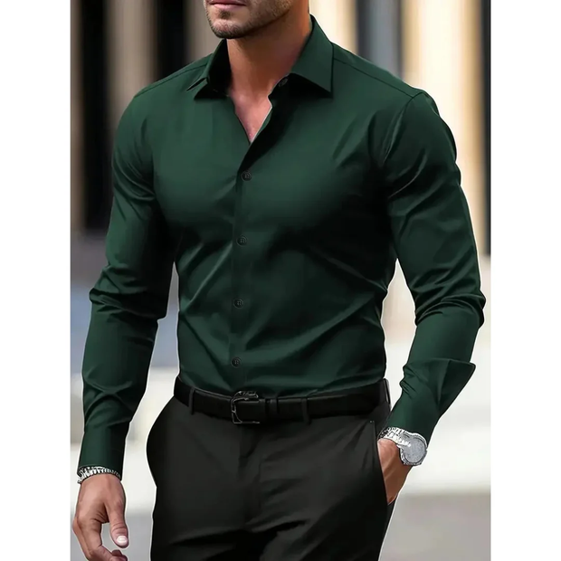 Chemise homme à manches longues, coupe slim, col classique - Heinrich