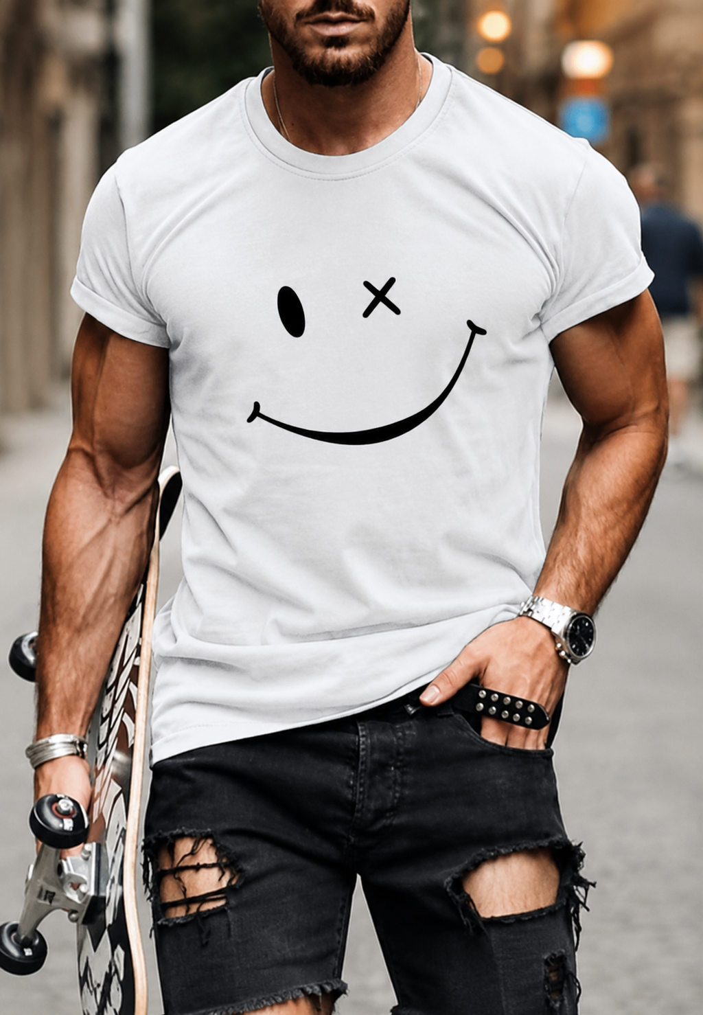 Herren-T-Shirt mit Grafikdruck auf der Vorderseite – Björn
