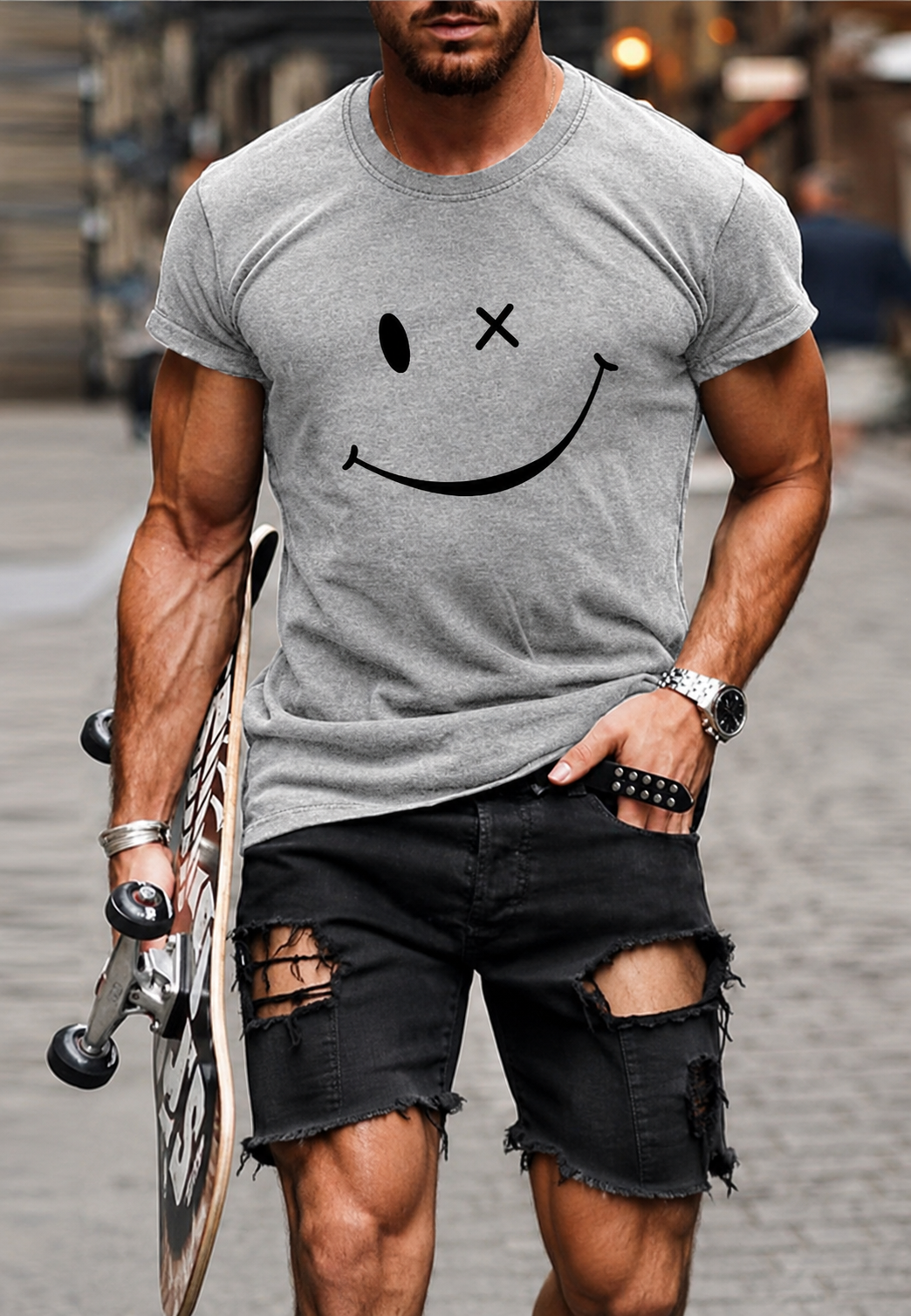 Herren-T-Shirt mit Grafikdruck auf der Vorderseite – Björn