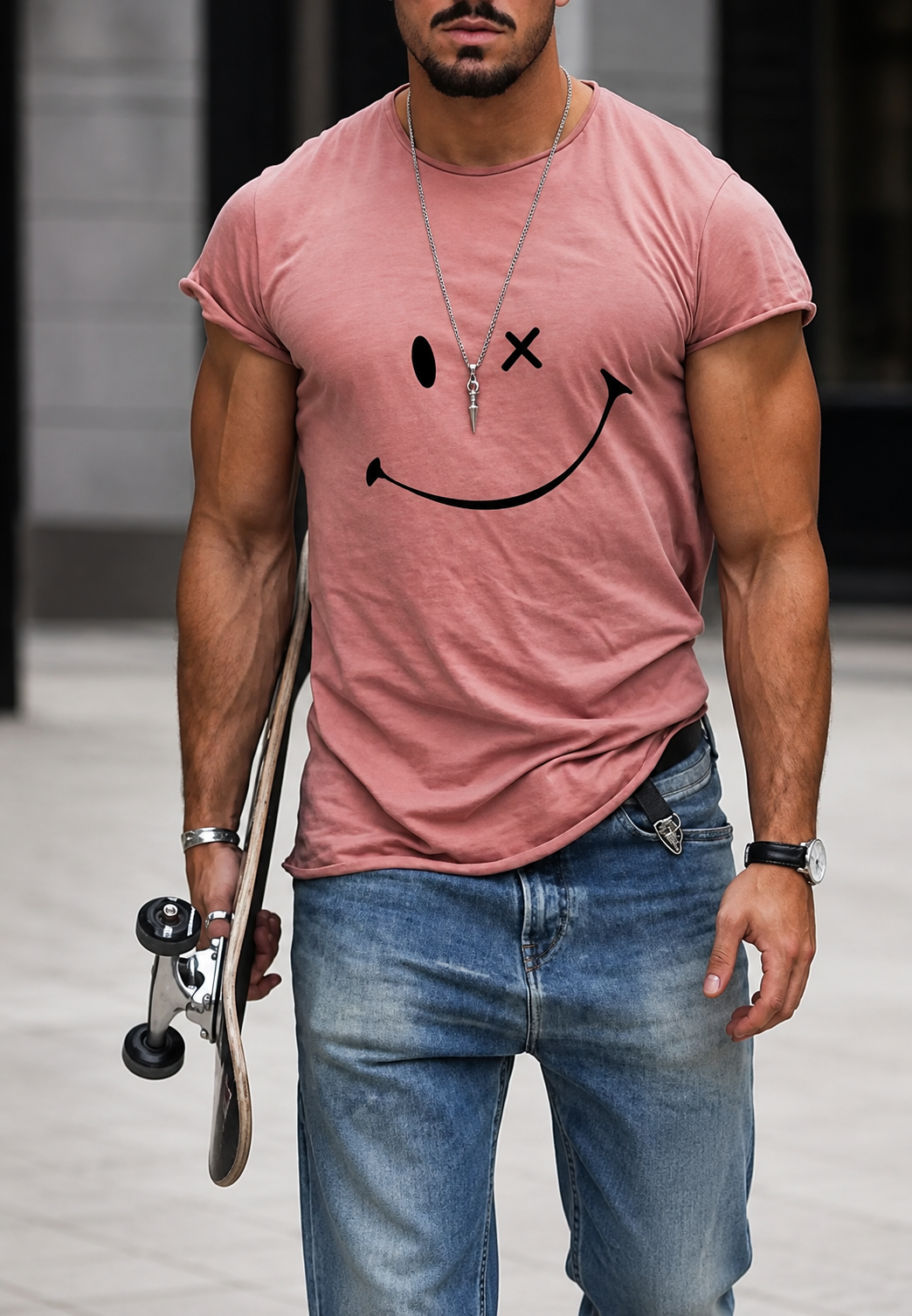 Herren-T-Shirt mit Grafikdruck auf der Vorderseite – Björn