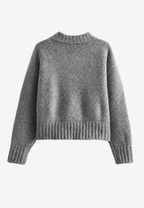 Lockere Strickjacke mit Rippmuster und Reißverschluss vorne – Hanne