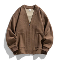 Cardigan homme en maille texturée, avec fermeture éclair et poches - Ciro