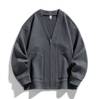 Herren-Strickjacke mit Strukturmuster, Reißverschluss und Taschen – Ciro