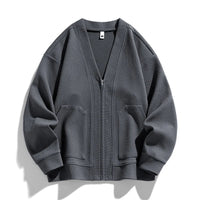 Cardigan homme en maille texturée, avec fermeture éclair et poches - Ciro