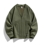 Herren-Strickjacke mit Strukturmuster, Reißverschluss und Taschen – Ciro