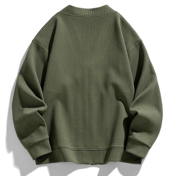 Cardigan homme en maille texturée, avec fermeture éclair et poches - Ciro