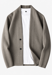 Elegante Strickjacke mit Knöpfen und Schalkragen – Salvatore