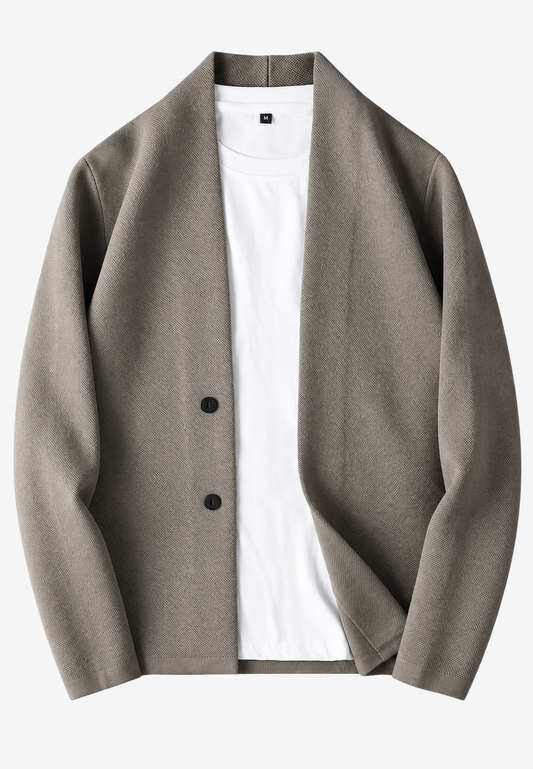 Elegante Strickjacke mit Knöpfen und Schalkragen – Salvatore