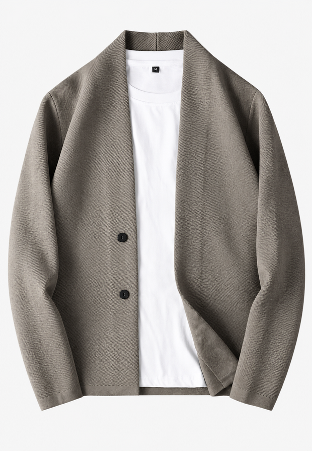 Elegante Strickjacke mit Knöpfen und Schalkragen – Salvatore