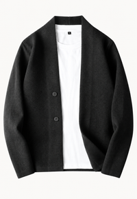 Elegante Strickjacke mit Knöpfen und Schalkragen – Salvatore