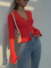 Gestreifter Strickcardigan mit Knöpfen für Damen – Hedda