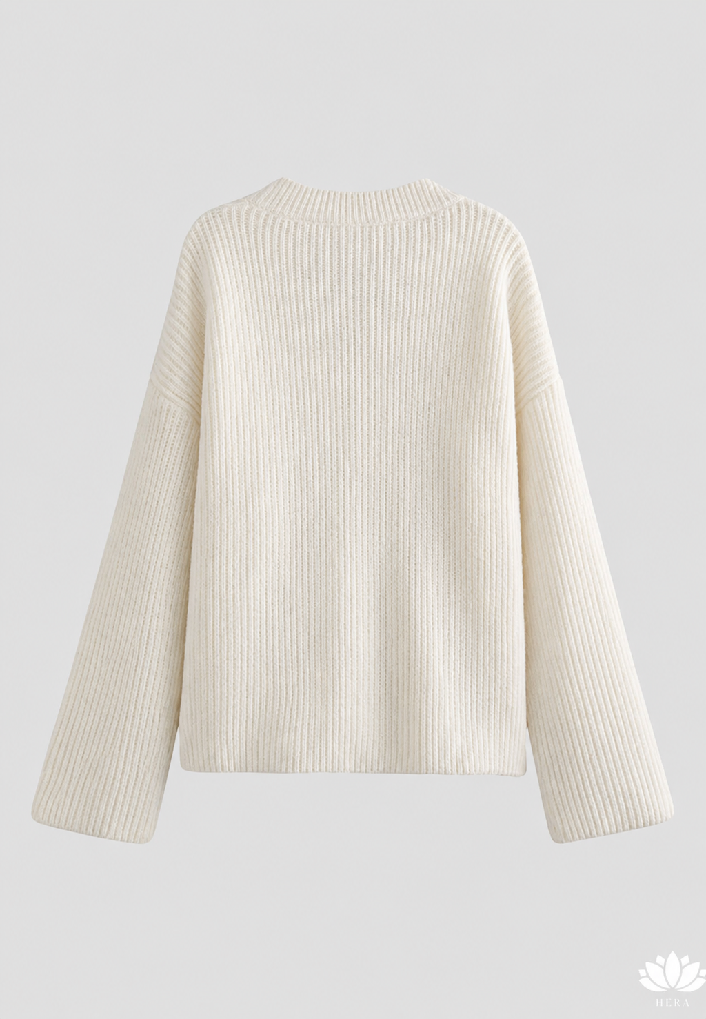 Oversize-Strickjacke für Damen, grob gestrickt, V-Ausschnitt, Knöpfe – Eilika