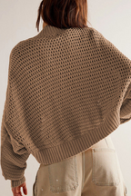 Damen-Strickjacke mit Ajourmuster und weiten Ärmeln – Solveig