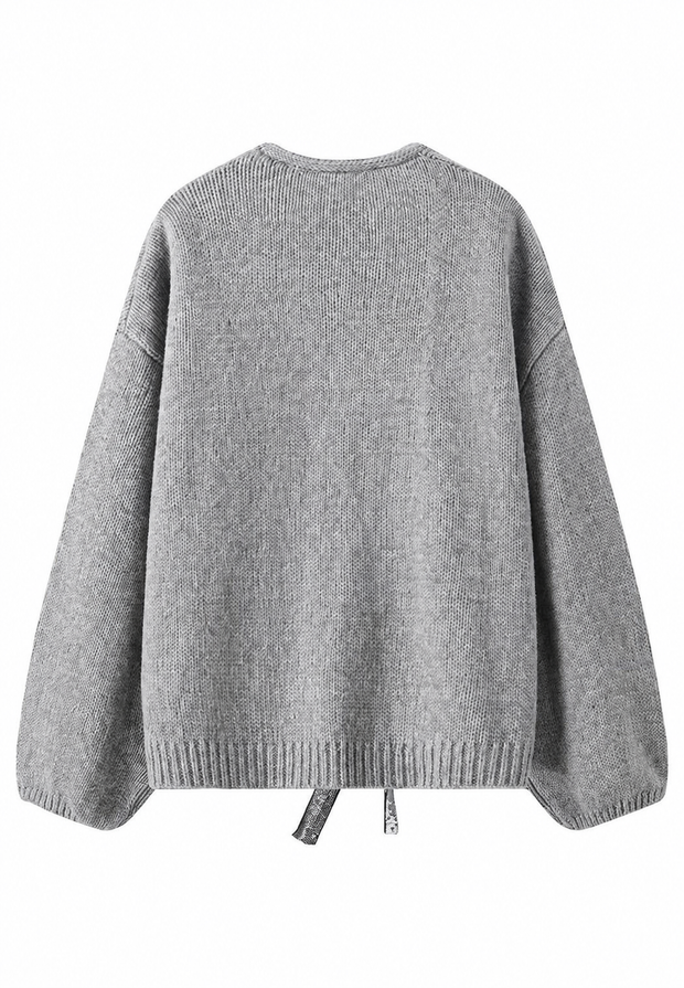Cardigan femme en maille à nœuds brillants, encolure en V - Coronas