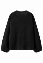 Damen-Strickjacke mit glitzernden Schleifen und V-Ausschnitt – Coronas