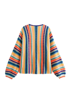 Mehrfarbiger, gestreifter Oversize-Strickcardigan – Lotte