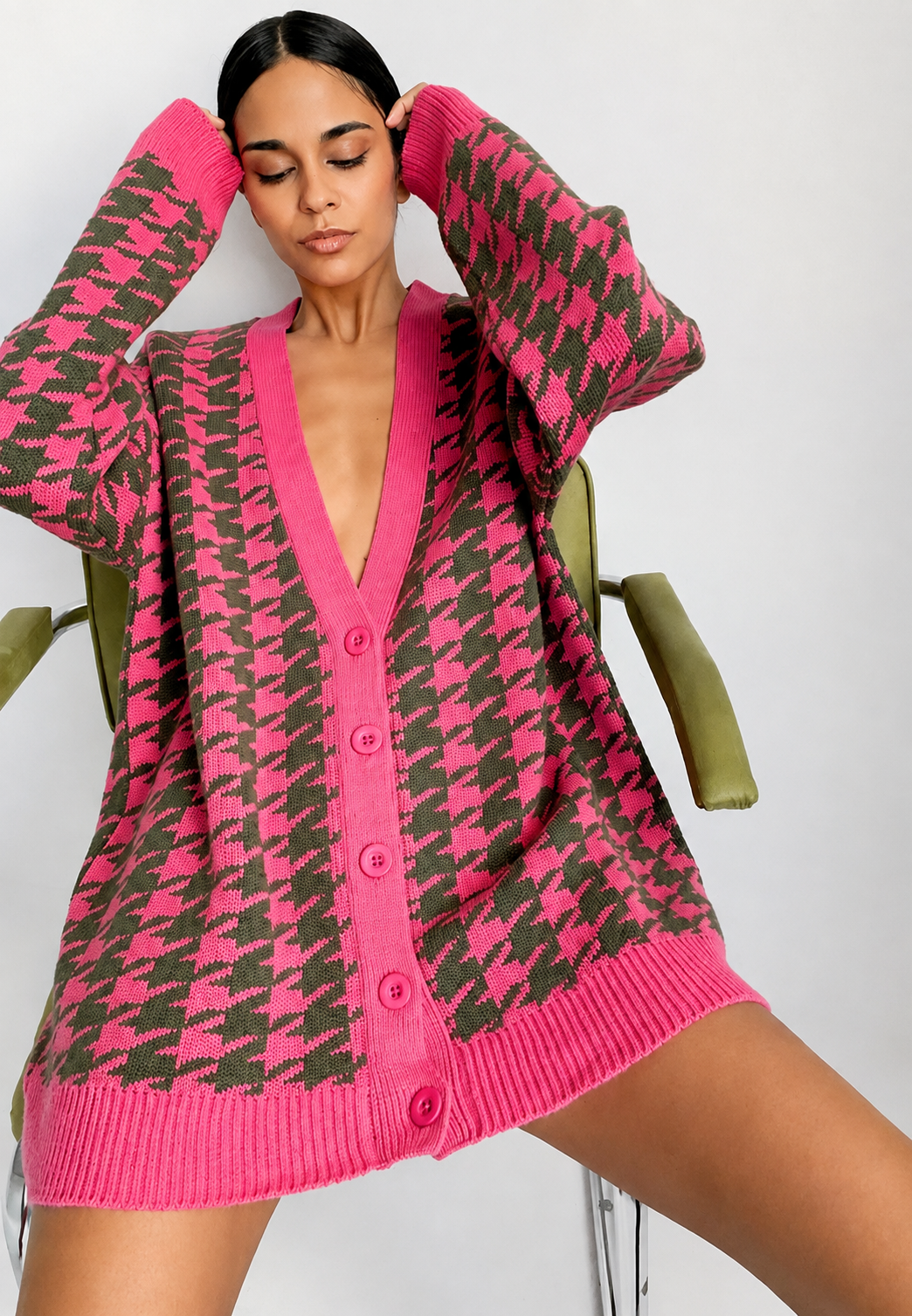 Oversize-Strickcardigan mit Muster – Elena