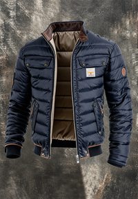 Gesteppte Herrenjacke mit Stehkragen und Pattentaschen – Iker