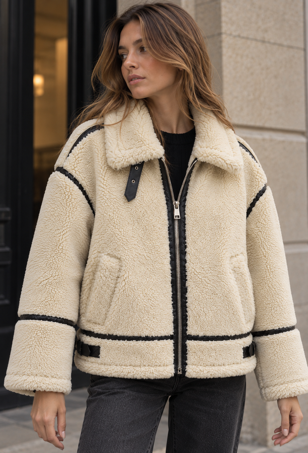 Blouson sherpa pour femme avec zip – Ottilie