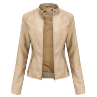 Bikerjacke in Lederoptik für Damen mit Stehkragen – Cleo