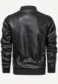 Blouson bomber homme effet cuir col officier écussons brodés - Darian