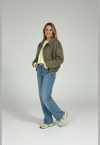 Blouson bomber femme effet daim à col chemise - Ottilie