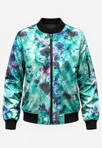 Damen-Bomberjacke mit Blumenmuster und Reißverschluss – Felicia