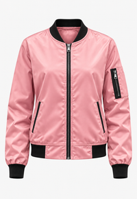 Damen-Bomberjacke mit Blumenmuster und Reißverschluss – Felicia