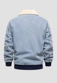 Veste bomber en jean avec doublure en polaire et fermeture éclair - Tobias