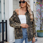 Oversize-Jeansjacke für Damen mit Animal-Print – Calista