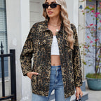 Oversize-Jeansjacke für Damen mit Animal-Print – Calista