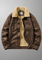 Herrenjacke in Wildlederoptik mit Futter in Lammfelloptik – Bruno