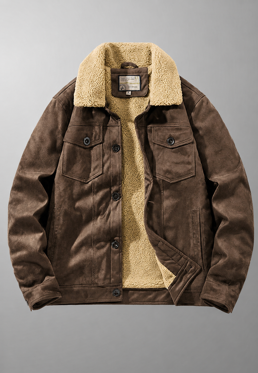 Veste pour homme effet daim avec doublure effet peau de mouton - Bruno