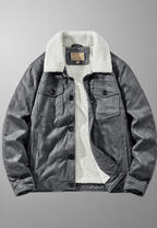 Herrenjacke in Wildlederoptik mit Futter in Lammfelloptik – Bruno
