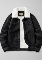 Herrenjacke in Wildlederoptik mit Futter in Lammfelloptik – Bruno