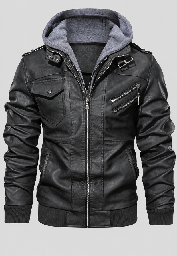 Blouson homme effet cuir à poches zippées - Dervan