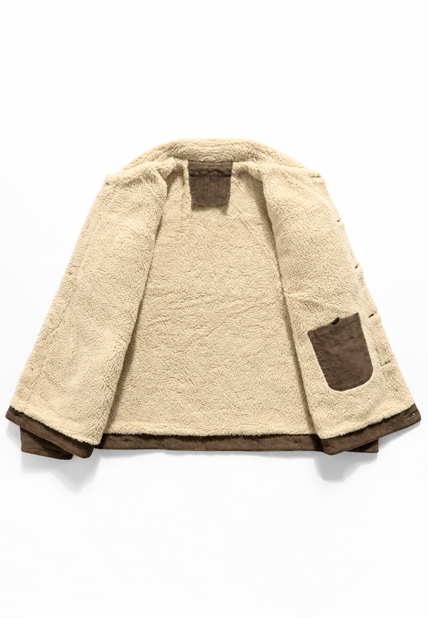 Veste pour homme en velours côtelé avec col et doublure en polaire - Ivar