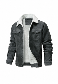 Veste pour homme en velours côtelé avec col et doublure en polaire - Ivar